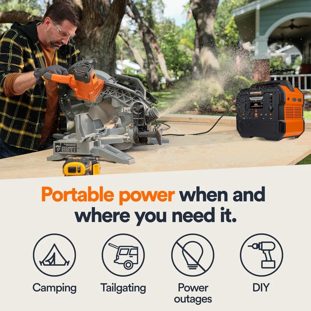 GB2000 2106Wh Portable Power Station with Lithium-Ion Battery - Clean, Emission-Free Power - Wirless Charging Pad and Compact