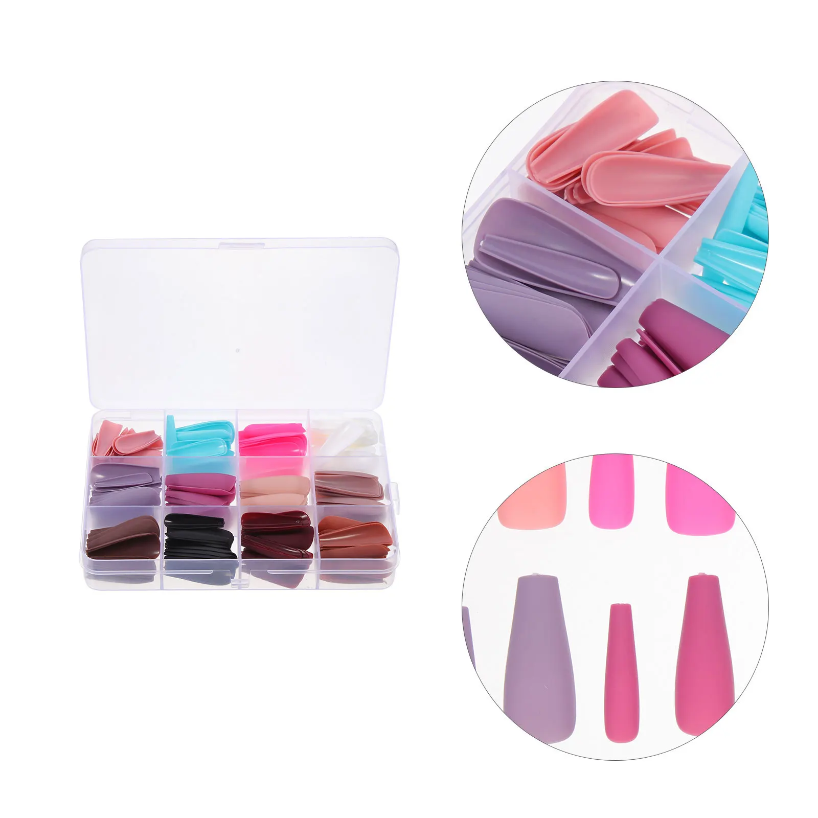 

Frosted Ballet Fake Nails Long Wearable False Nail Tips Kit For Girl Manicure Nail Art Decorations Reusable Full Cover