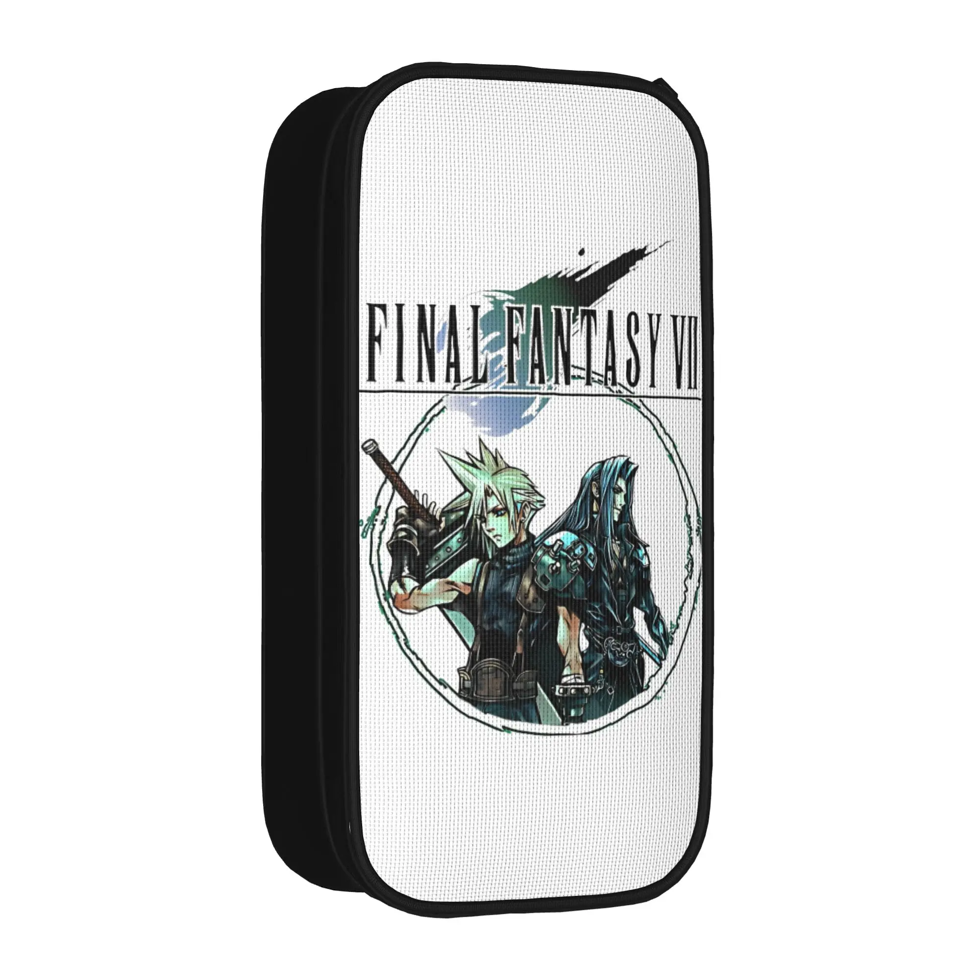 FF VII Cloud & Sephiroth Japanese Game Pencil Case Classic  Final Fantasy Pen Box Bags Large Storage School Gifts Pencilcases