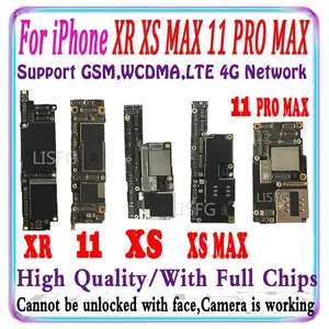 Bilashmart Working iPhone 11 Pro Max XR XS MAX Motherboard Unlocked Mainboard With Face ID chips 256GB 128GB 64GB Logicboard