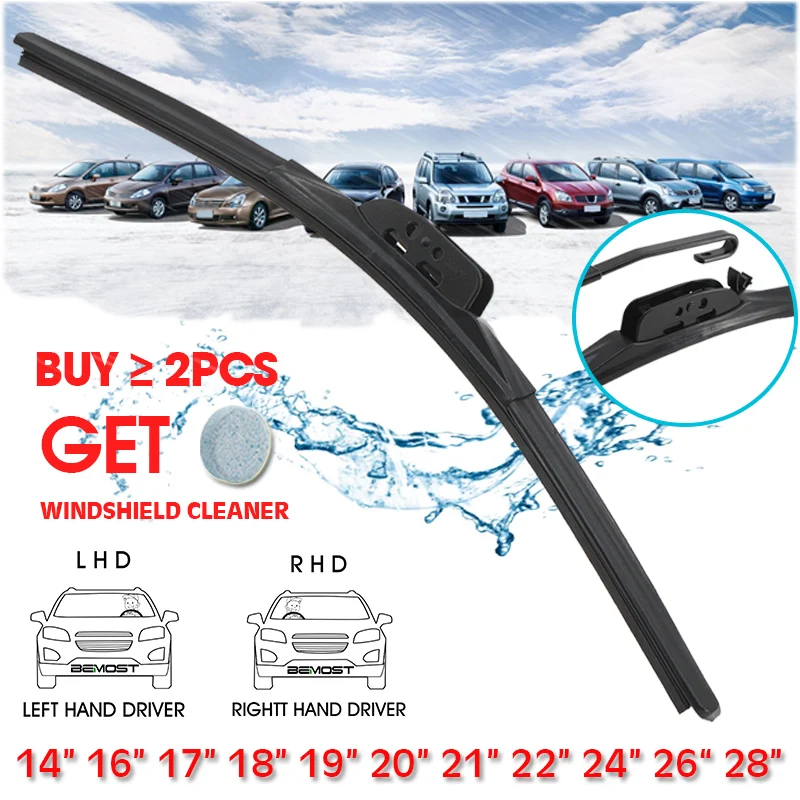 BEMOST Strong Car Wiper Blade U Hook Natural Rubber Windshield Windscreen Wiper14