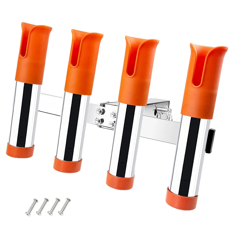 

ISURE MARINE Boat Stainless Fishing Rod Holder Made Boat Marine Fishing Stainless Steel Mount Rod Holders with Brackets