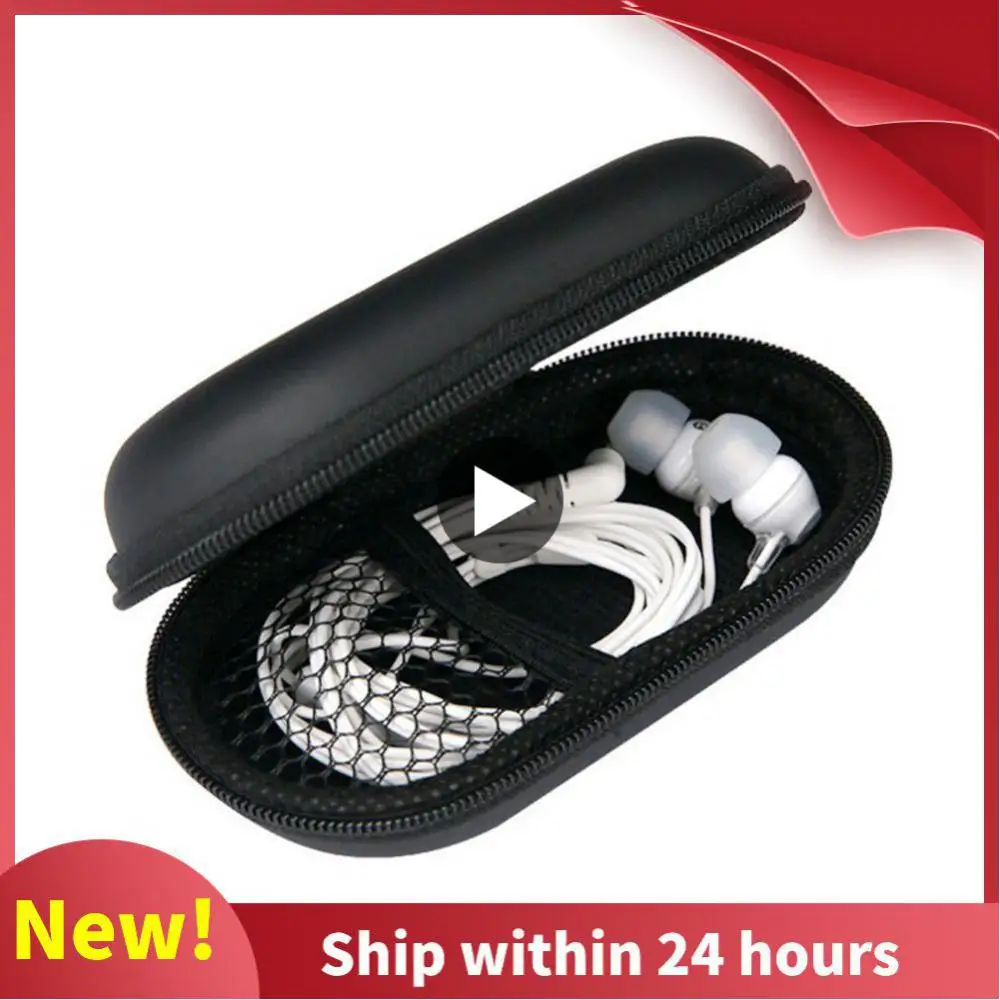 Nuovo stile ovale EVA Custodia per cuffie rigida per auricolari in-ear Custodie portaoggetti Scatola nera Accessori per cuffie