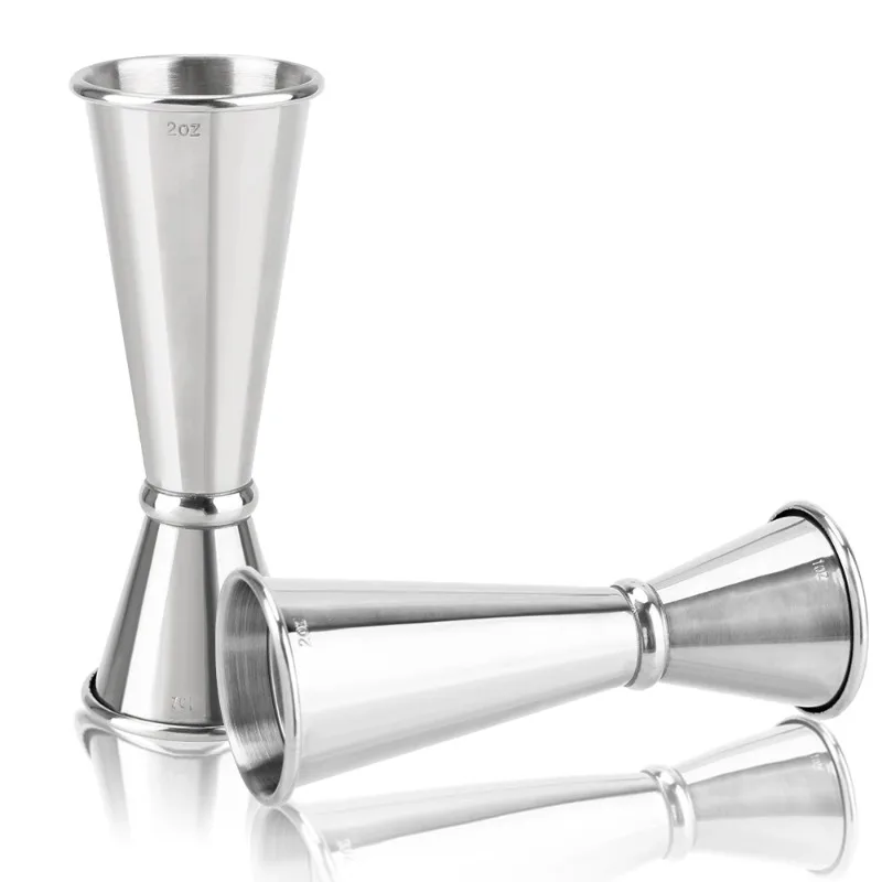 Cocktail Bar Jigger 1oz/2oz Stainless Steel Japanese Design Jigger Mojito Measure Mug Bar Tools Double Side Measuring Cup