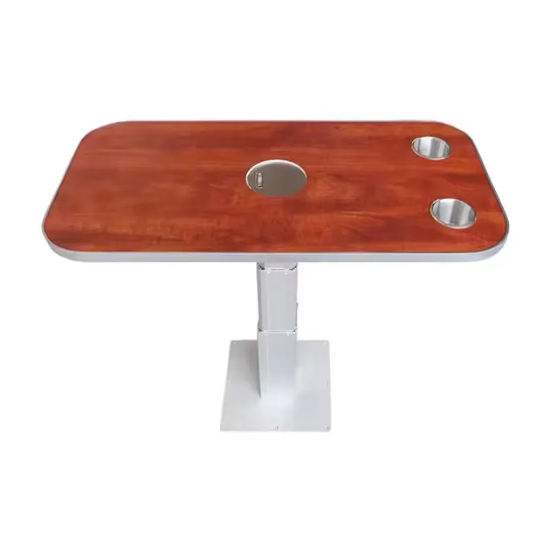 Multifunctional Car Lift Table with Drink & Food Cup Tray Holder Multi-Layer Wooden Vehicle Interior Solution for RV Accessories