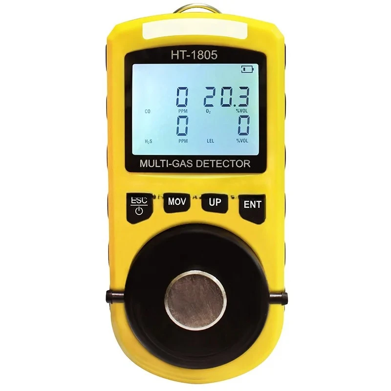 

Hti Ht-1805 4 in 1 Gas Analyzer Detector Portable O2 Co H2s LeL Tester Toxic Portable Multi Gas Detector