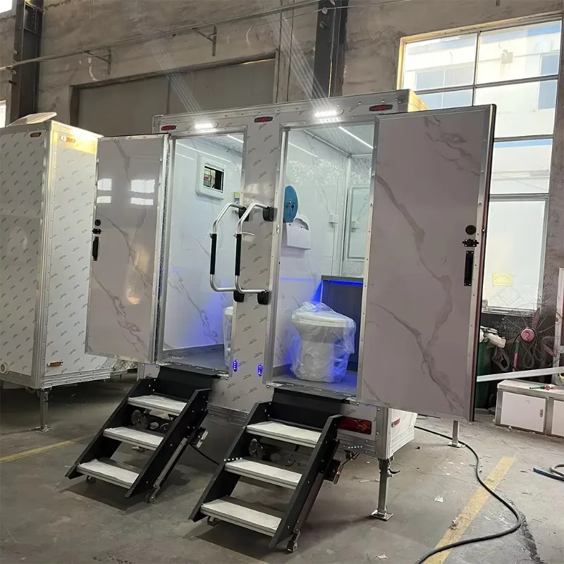

Custom Western Prefab Luxury VIP Mobile Toilet Trailer Portable Restroom Shower Cabin Commercial Bathroom Sanitary Washroom