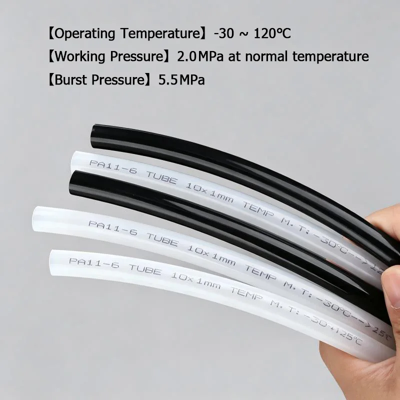 PA6 Nylon Tube Hard Pipe - Pneumatic Air Fuel Oil Tubing ID 2/2.5/3/4/5/6/7/8/9/10/12-15 mm Smooth Rigid Polyamide Oil Pipe