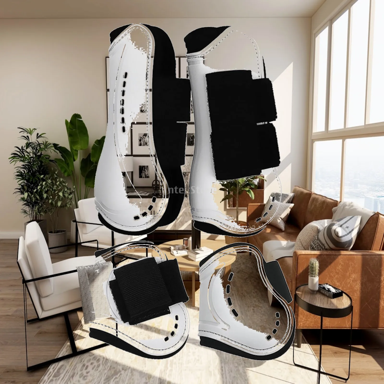 4 Pieces Horse Leg Protection Boot Breathable Horse Boots with Neoprene Padding Tack Padded Supportive for Show Jumpers