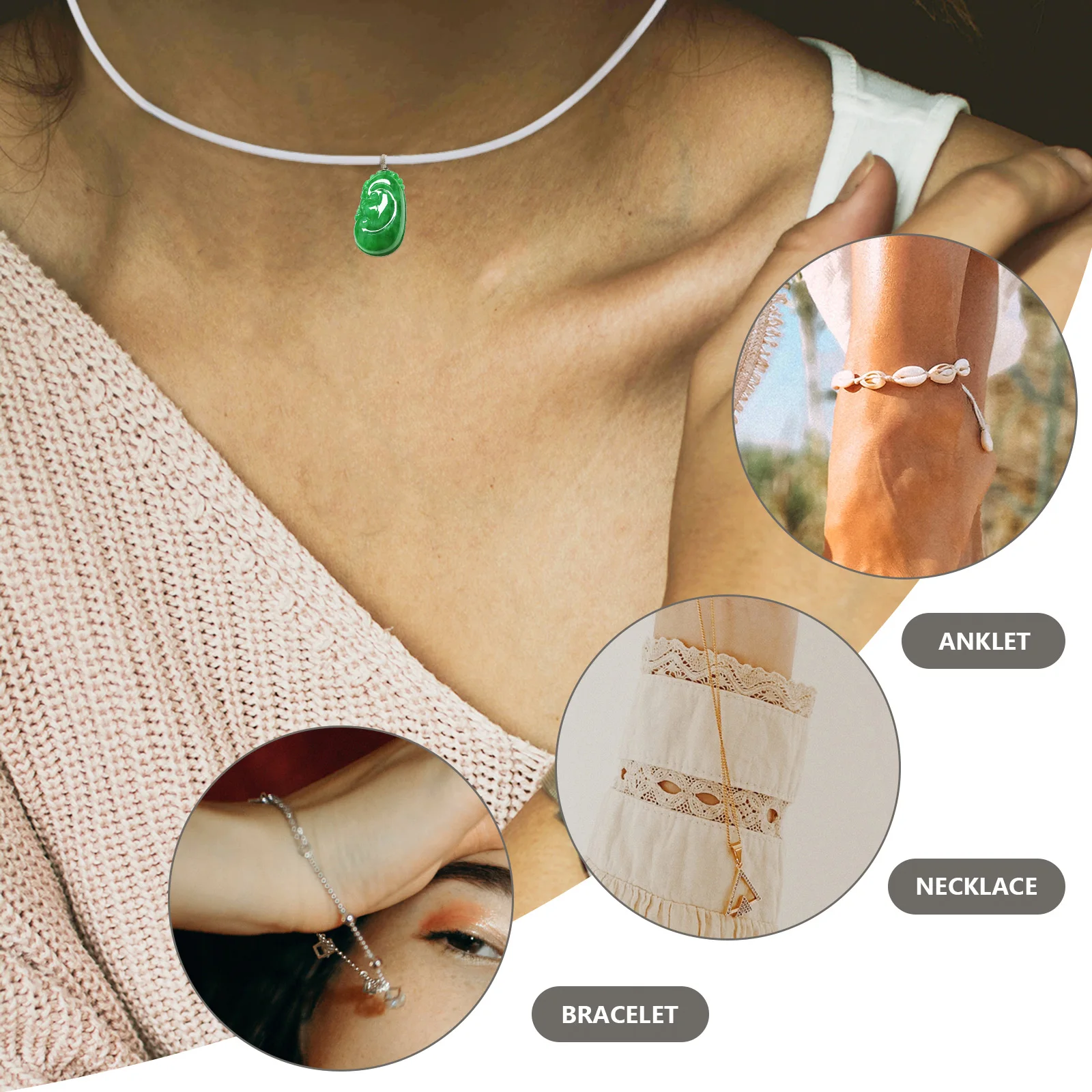 

100pcs 1.5Mm Wax String Necklace Strap Diy Hanging Accessories Adjustable Rope Necklace Pendants Waterproof