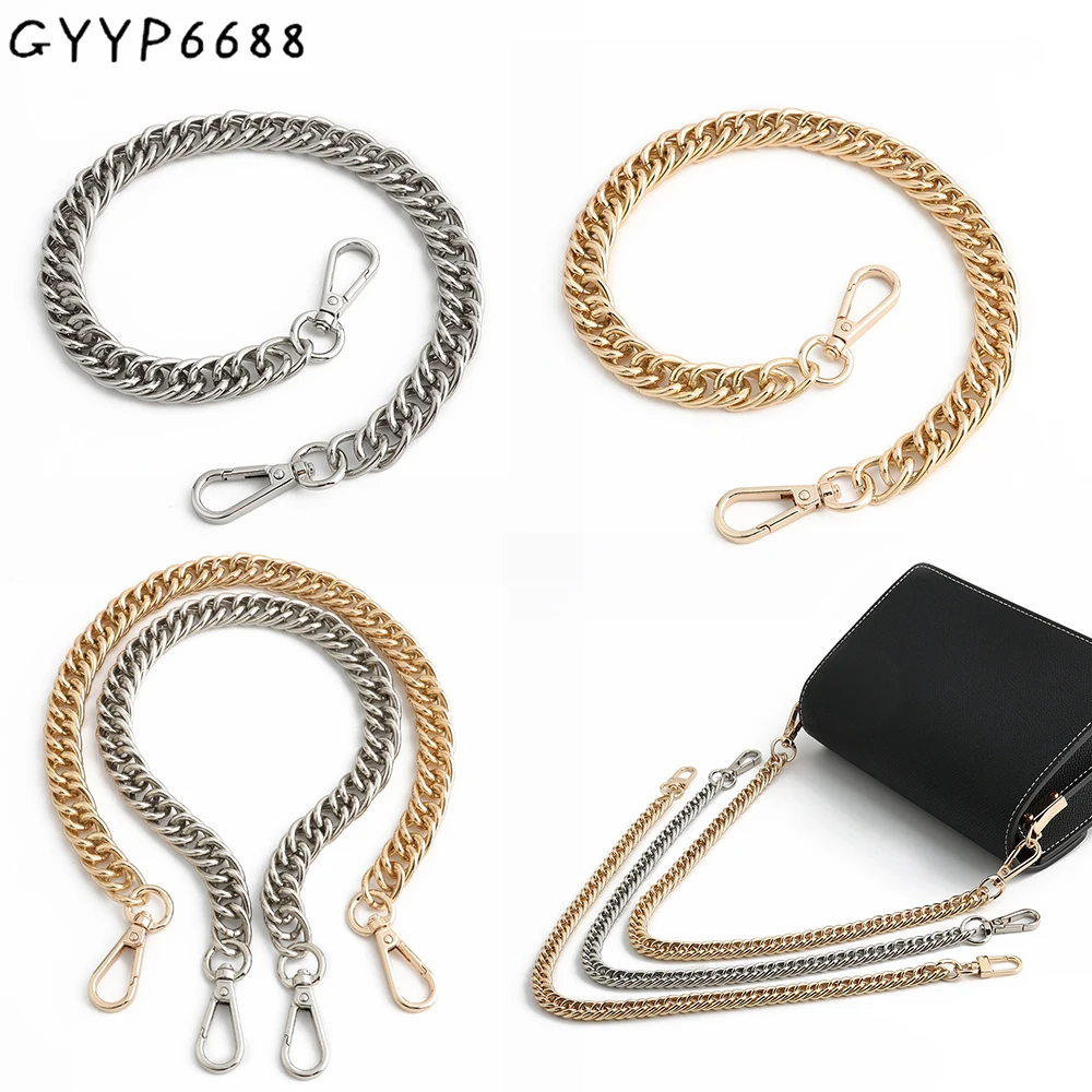 2PCS 10mm 15mm Metal Bag Chain Underarm Shoulder Strap With Hook For Crossbody Handbag Handles DIY Extension Chains Accessories