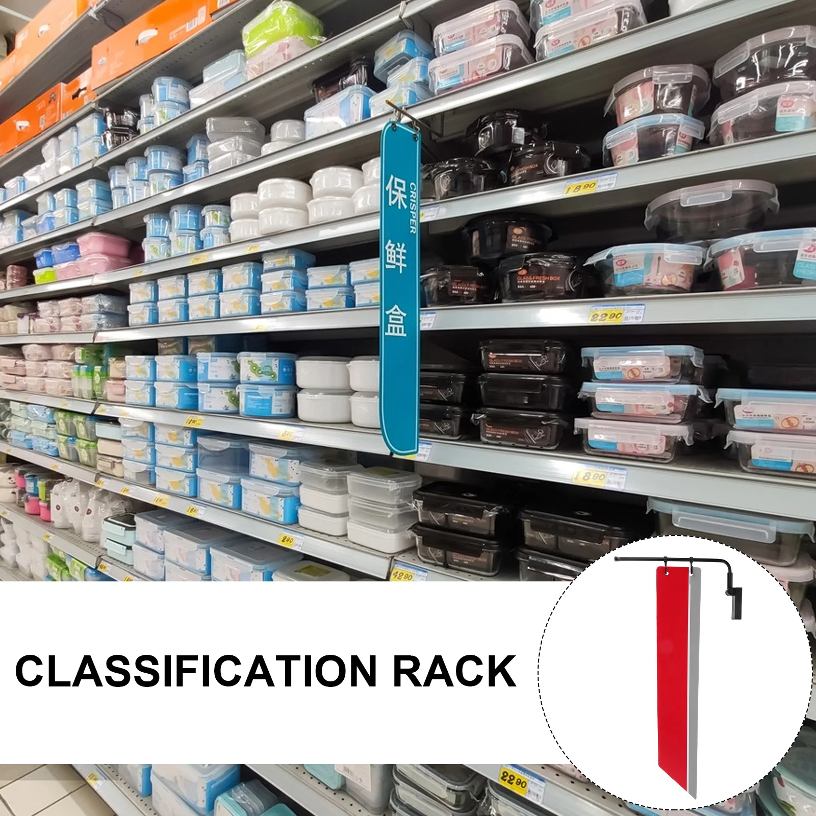 Rak Gantung Plastik Penyangga Label Tanda Barang Display Ritel Label Rak Pakaian