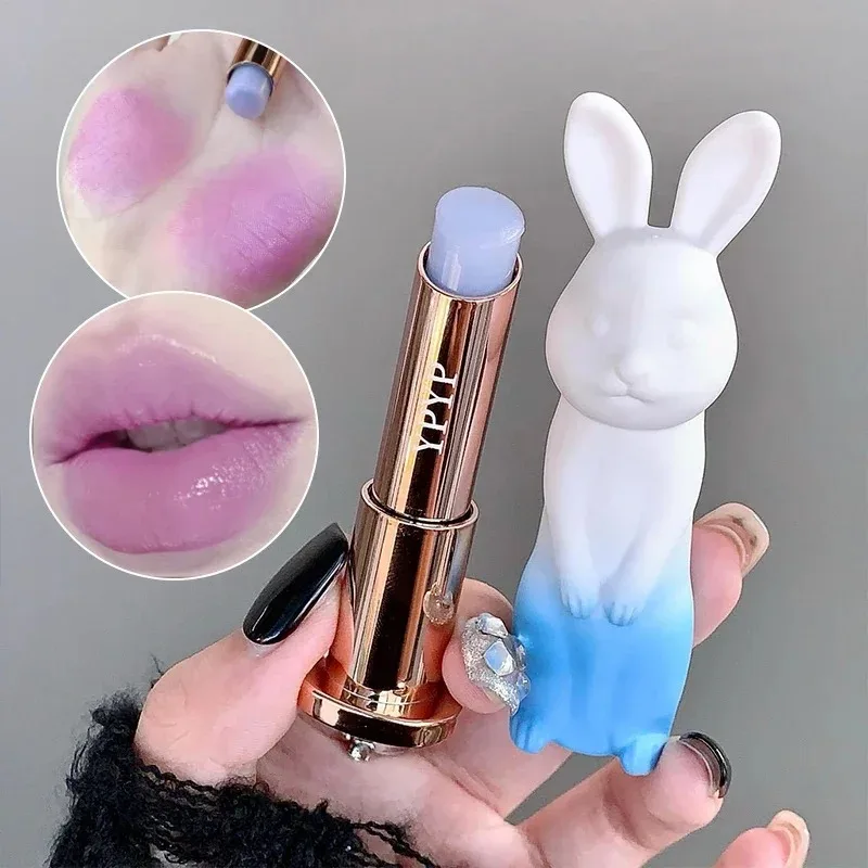 Rabbit Moisturizing Lip Balm Purple Rose Tint Crystal Jelly Colored Anti-chapped Smooth Lip Lines Base Clear Lipstick Lips Care