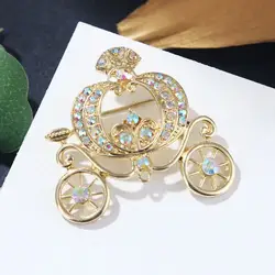 Trendy Halloween Pumpkin Carriage Brooches for Women Unisex Enamel Plants Pins Banquets Party Backpack Gifts Jewelry Accessories