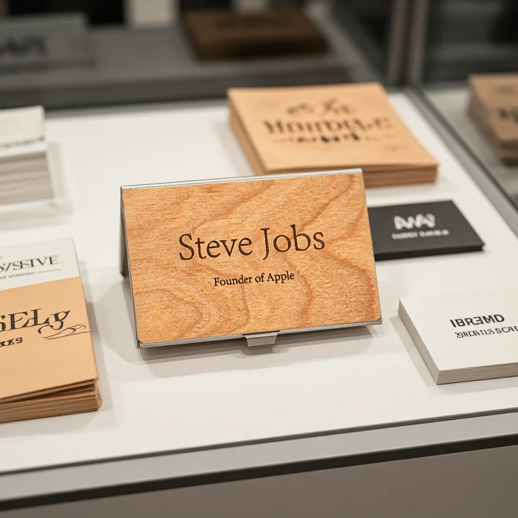 Personalized Business Card Holder with Custom Logo Wooden & Metal Slim Card Case Best Gift for Men Women Graduation Celebrations