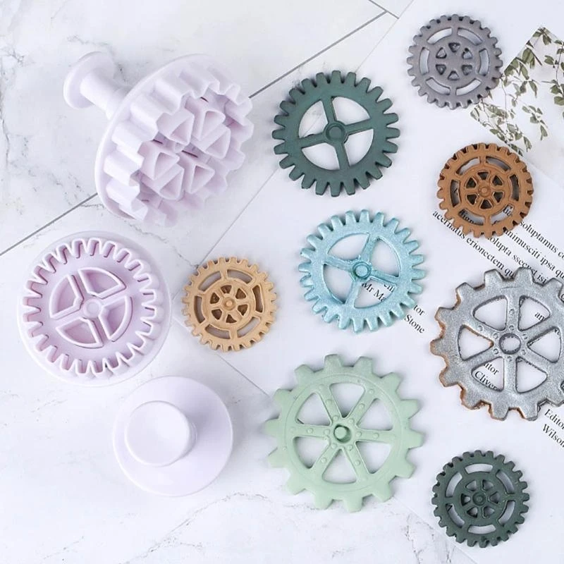 XX9B Gear Cutting Die Spring Mould Plastic Fondant Cake Decoration Baking Moulds