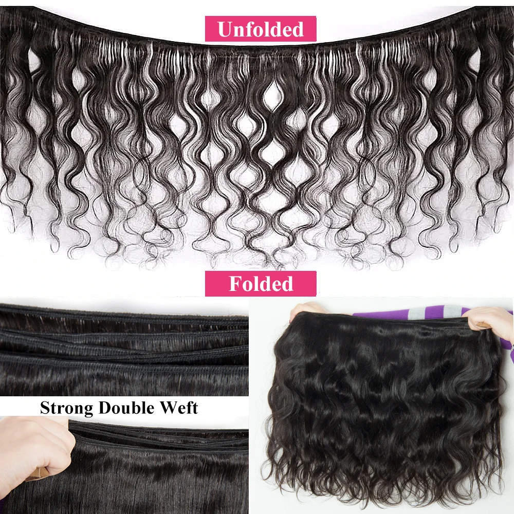 Волнистые человеческие волосы Megeen, искусственные бразильские волнистые волосы для наращивания 12 А, 4 пряди Deal 95-100 г, волосы 1B Black Remy