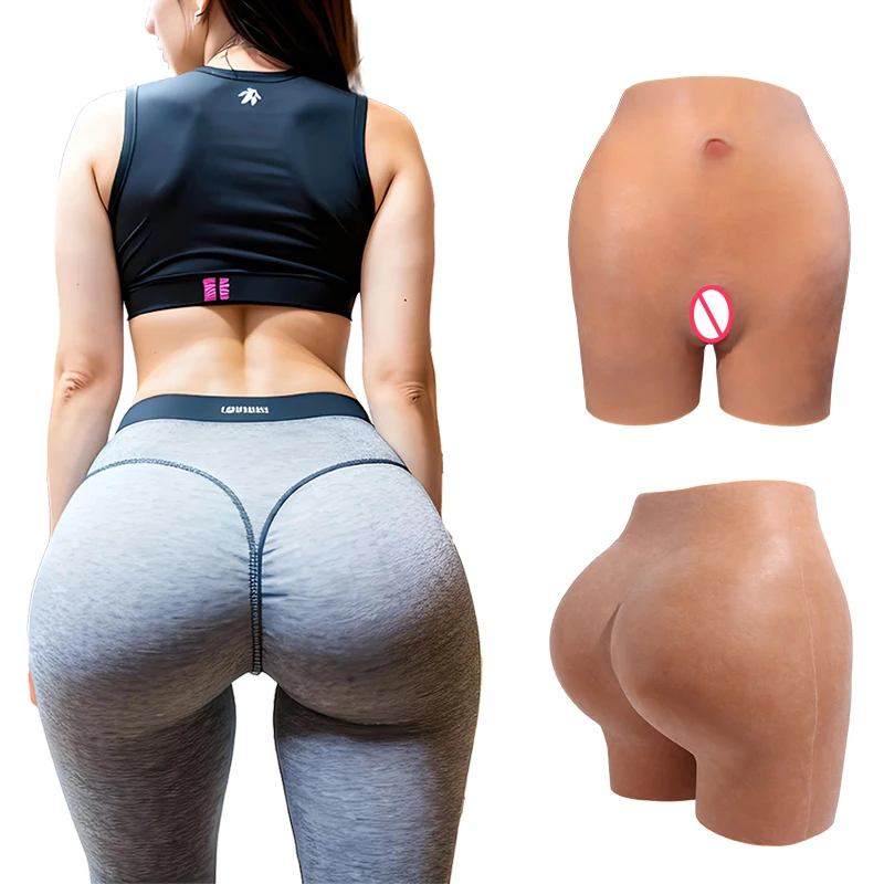 ONEFENG Men\'s Silicone Fake Vagina Pants Sexy ButtocksHip Enhancer Pant 6 Colors Shemale Cosplay Crossdresser Drag Queen