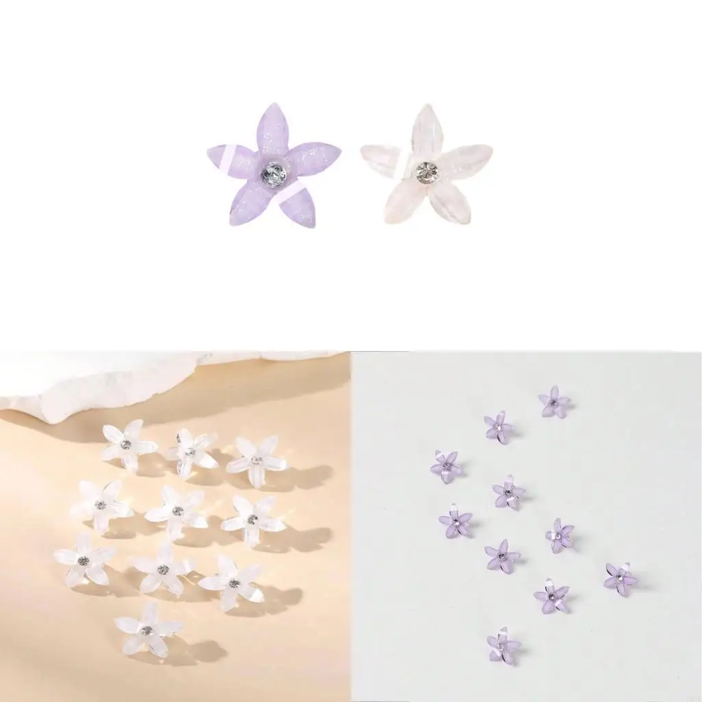

Wedding Party Hair Clip 10Pcs White Floral Metal Hairpins for Women Girls