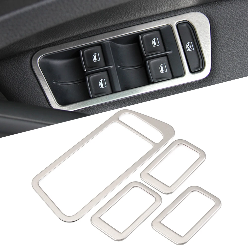 4pcs/set Car Interior Stainless Steel Armrest Decoration Trim Cover For Volkswagen VW Golf 7 VII MK7 2013 2014 Auto Accessories