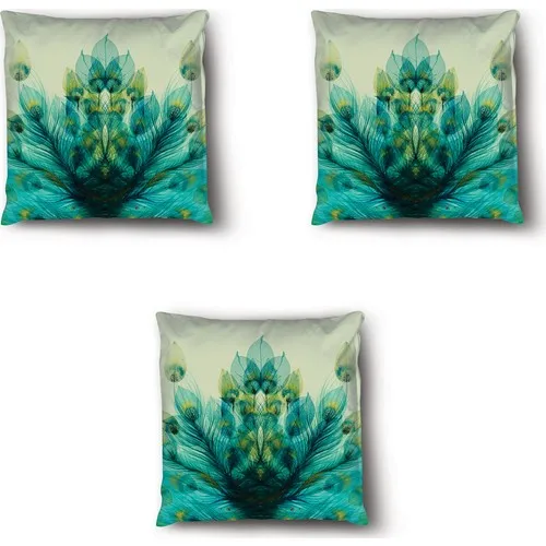 Jade Livaoğlu Home Design Velvet Decorative 3'lü Filled Kombin Pillow decorate Case