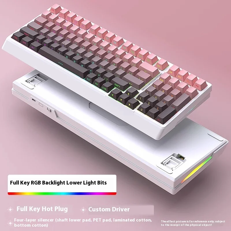 YG98 Mechanical Keyboard Kit Three Mode RGB Backlight Gaming Keyboard Hot Swap Long Battery Life Customized Pc Gamer Accessories