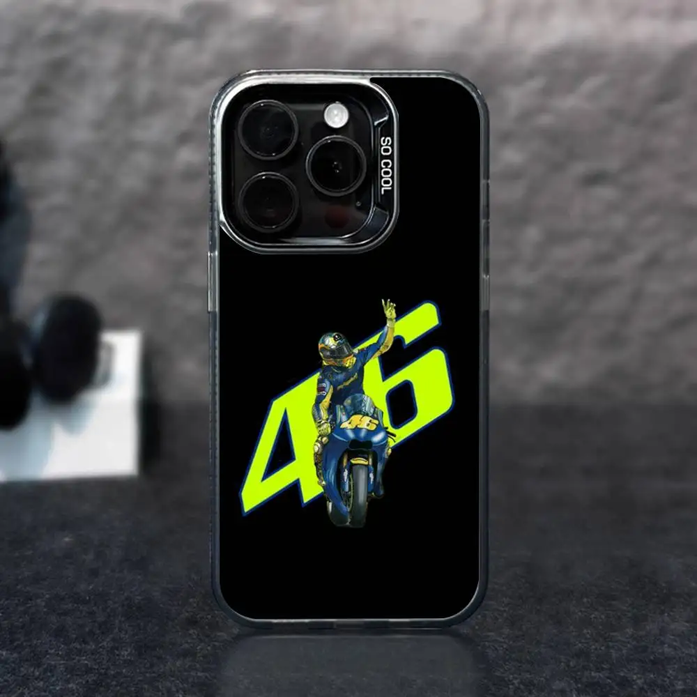 1 funda de teléfono v-valentinoS r-ossies 46 IMD Color carcasa plateada para IPhone17 16 15 14 13 12 11 Pro Max Plus