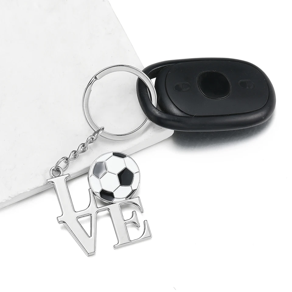 Football Chaussure Avec Balle Sport Pendentif Porte-Clés en Métal