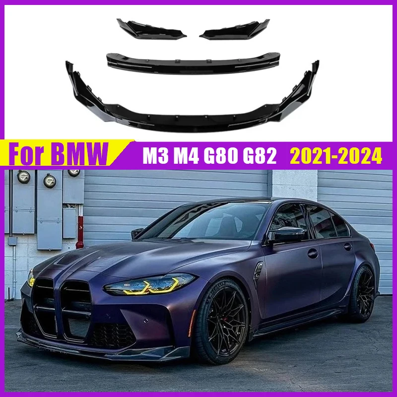 Frontspoilerlippe für BMW M3 M4 G80 G82 2021 2022 2023 2024 Frontspoiler-Schutzblende Upgrade-Karosseriekit Autoteile Tuning