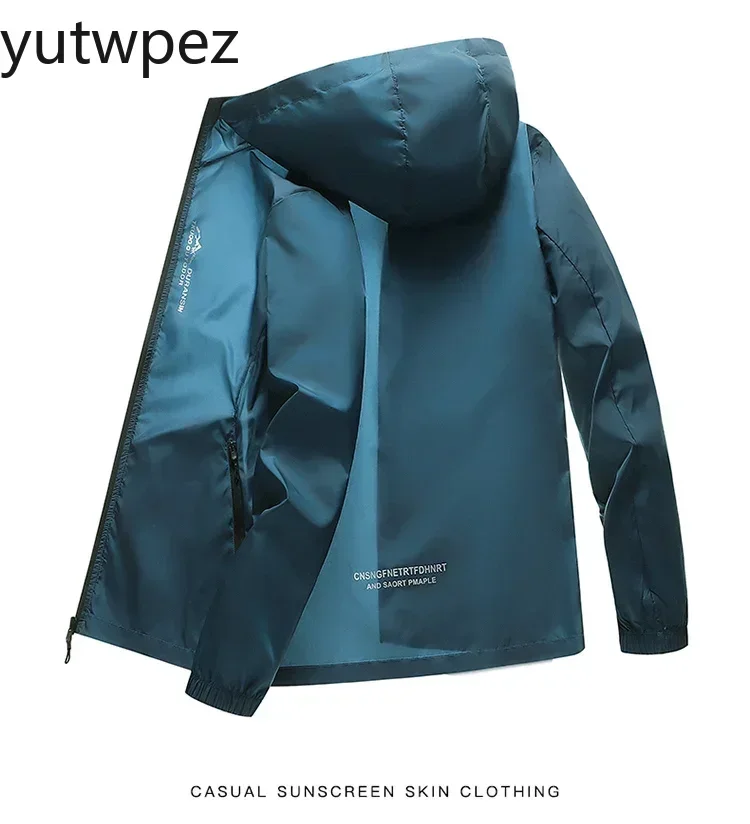 Sport-Laufjacke für Herren mit UV-Schutz UPF50+, Leichte Sonnenschutz-Windjacke für Sommer, Outdoor-Wandern, Hautschutz-Mantel in Übergrößen – Detail 11