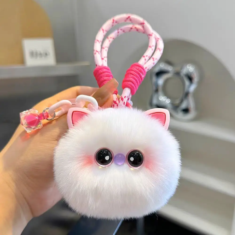 Kawaii Fluffy Plush Cat Keychain Plush Doll Toy Car Bag Charm- Cute Women's Bag Car Pendant Key Ring Pendant Gift For Cat Lovers