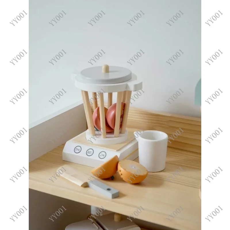 Wooden Kitchen Pretend Play Toy Simulation Wooden Coffee machine Toaster Machine Food Mixer Baby Early Learning Educational Toys