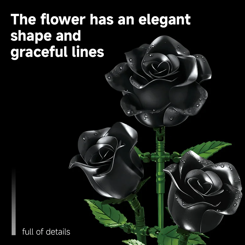 Modelo de rosa rosa, juguete de ensamblaje, ramo para el hogar, adorno creativo, conjunto de bloques de construcción, juguete para regalo de cumpleaños para niña del Día de San Valentín