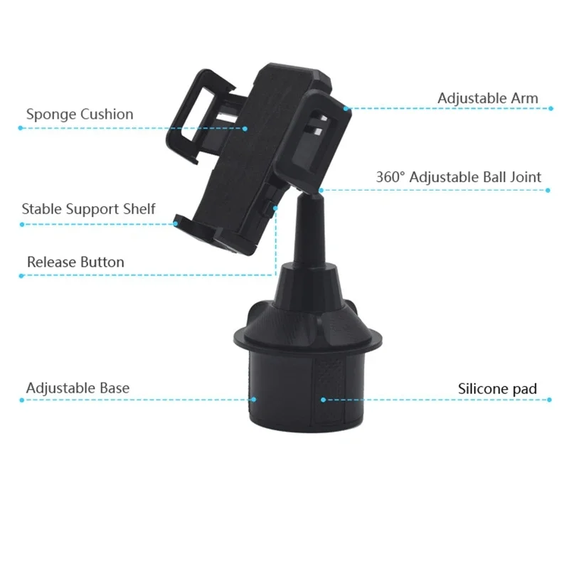 Universal Car Cup Holder Stand for Phone Adjustable Drink Bottle Holder Mount Support for Smartphone Accessories