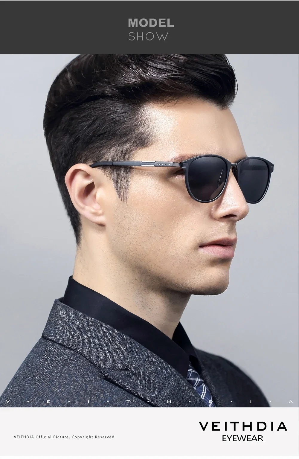 VEITHDIA Sonnenbrille Aluminium Magnesium Brillen Polarisierte Linse Vintage Brillen Männlich Fahren Sonnenbrille Für Männer/Frauen VT6680 – Detail 9