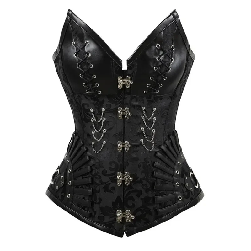 

Steampunk Corsets Bustiers Women Sexy Corselet Overbust Vintage Leather Corset Outwear Plus Size Halloween Costumes