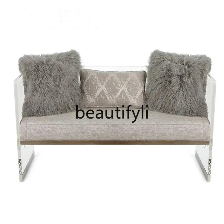

Transparent acrylic double sofa, simple modern balcony leisure chair