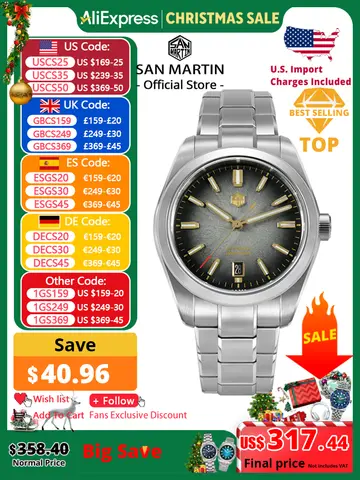 San Martin 36/39/42mm SN0144 JianZhan Dial Gada Watch Miyota 9015 Original Design Men Luxury Dress Automatic Mechanical Watches