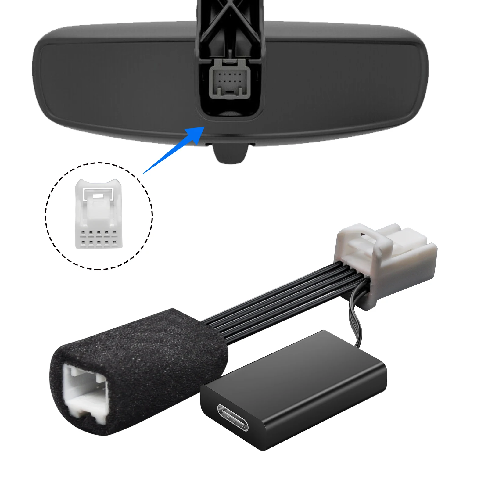 Dash Cam Power Adapter For Chrysler Jeep Grand Cherokee Dodge Ram Car Mirrors Adapter Plug and Play Type-C USB Interface