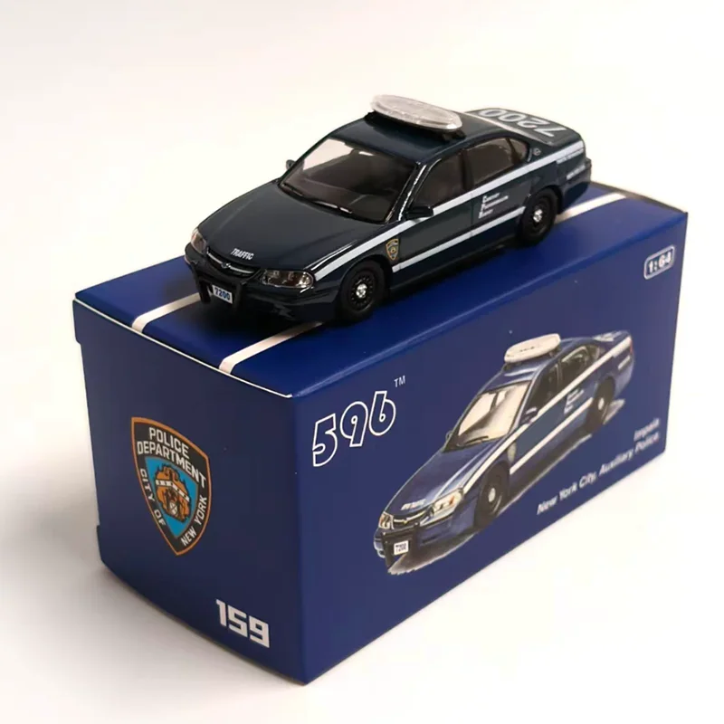 596 1:64 Scale 2005 Impala 159# Police Alloy Car Model Replica Toy Static Display Collectibles Adult Gift