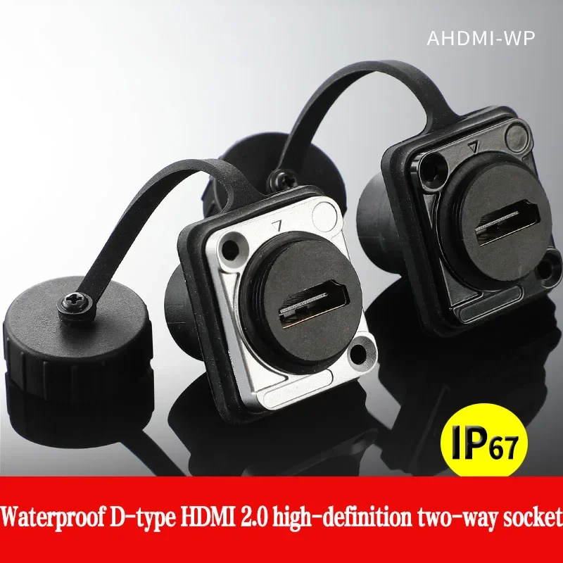 Screw Mount Waterproof D Type Chassis Hdtv Connector D Female Socket Panel Wall Mount Adapter Hdmi-Compatible Coupler