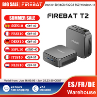 FIREBAT T2 Mini PC Intel N150 CPU Windows 11 DDR4 16GB RAM 512GB SSD WIFI5 BT4.2 Desktop Computer HDMI USB Port