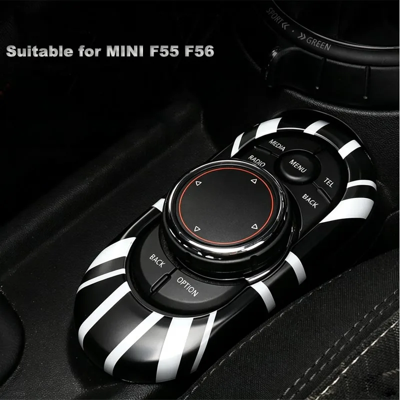 For Mini Cooper F55 F56 F57 Multimedia Button Decorative Cover Union Jack Style Interior Modification Accessory