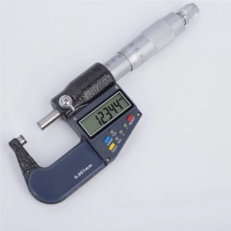 ABMI-Electronic Digital Micrometer 0.001Mm Chrome Plated Outside Micrometers Caliper Gauge Measurement Tool Data Output 50-75Mm,