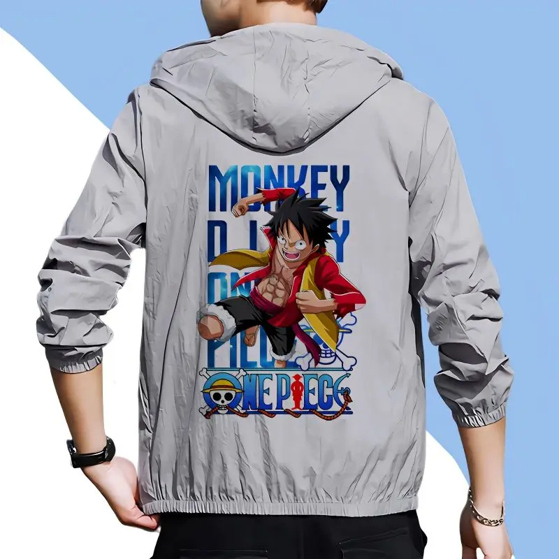 

Anime One Piece summer Sunscreen Clothes hooded jacket Luffy Thin Jackets Clothes Fashion Unisex Sport Outerwear birthday Gifts
