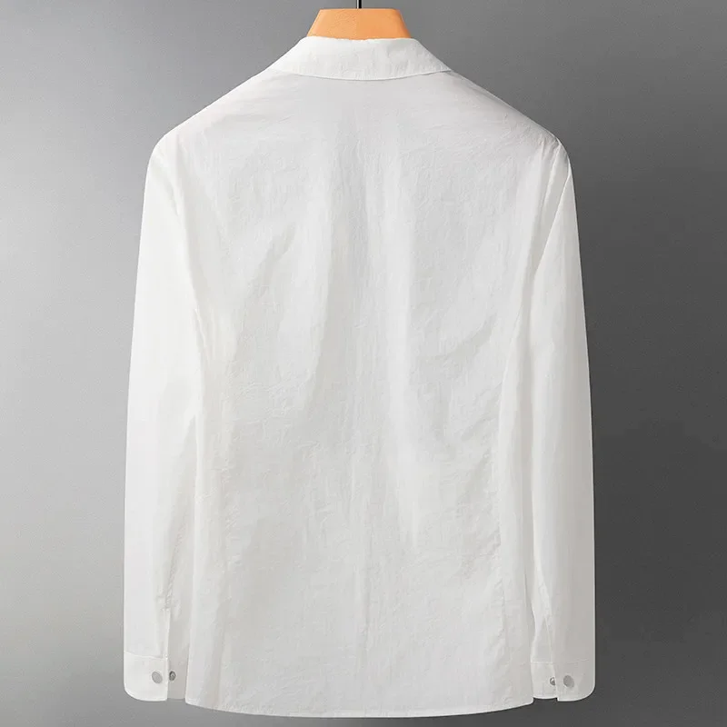 Sunscreen Shirts Men Solid Color Casual Jackets Spring Summer Trendy Loose Shirt Sun Protection High-end Feel Streetwear Clothes