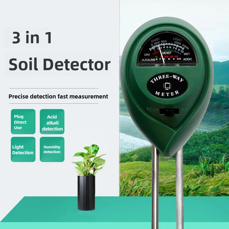 3 in 1 Soil PH Meters Value Light Illumination Test Pen Soil Dry Moisture Measuring Instrument