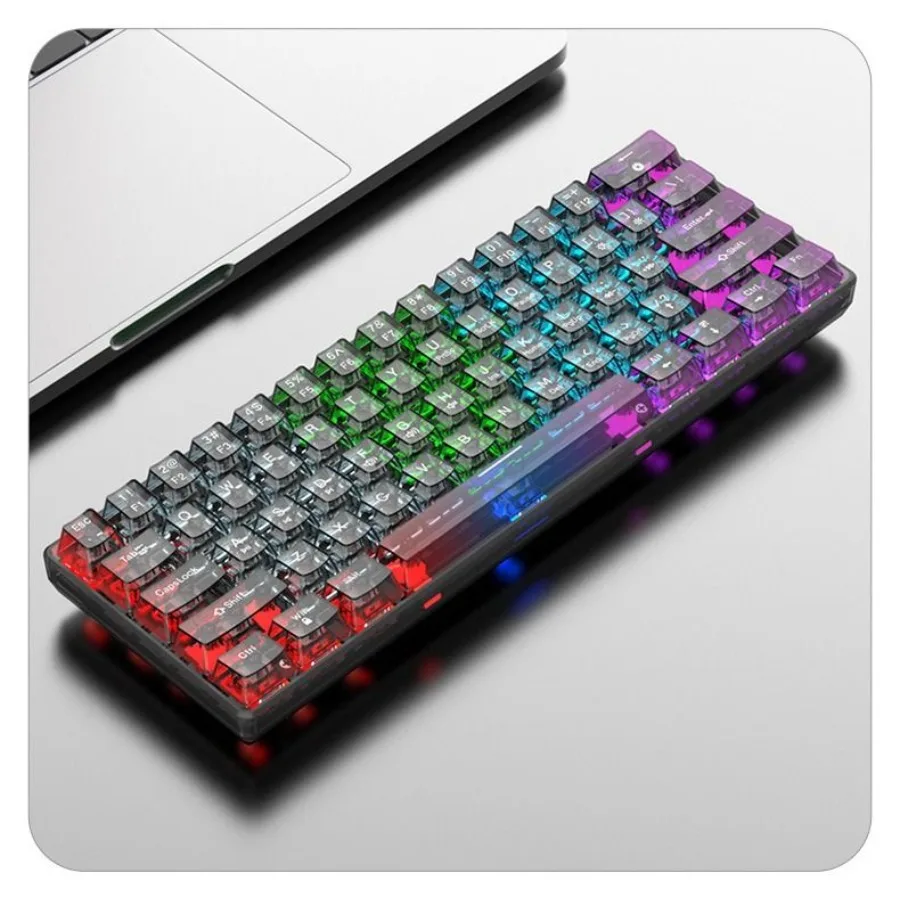 

Wired Mechanical Keyboard Transparent Hot Swap Illuminated Office Gaming Gaming Mini Keyboard