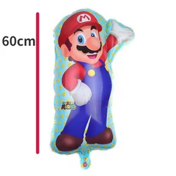 Super Mario Bros-Globo de papel de aluminio para niños, decoración familiar para fiesta de cumpleaños, suministros para regalo