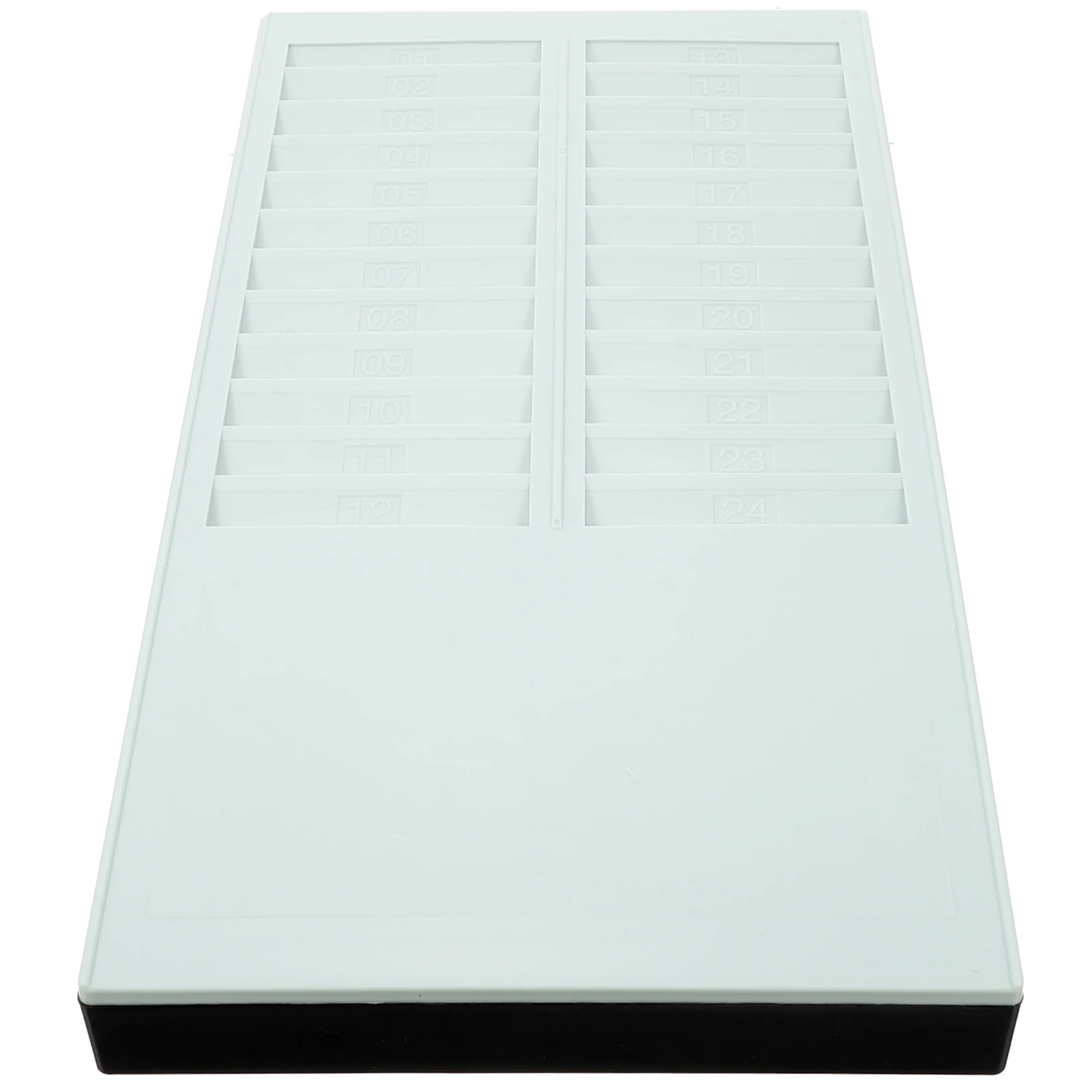 

24 Slots Card Holder Wall Mounted Rack Wall Mounted Office Supply Plastic Time Clock Rack Storage Solution